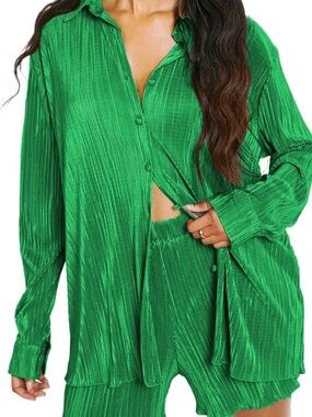 2 Piece Oversized Summer Set — Ruffle Green